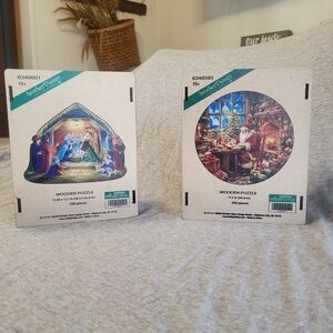 Wooden Puzzle Set - Nativity and Santa Scenes